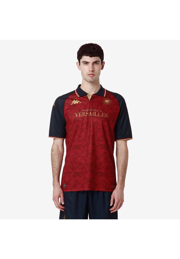 Kappa - Trzeci strój FC Versailles 78 Kombat 2024/25. Kolor: czerwony. Sport: piłka nożna