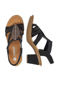 Rieker Sandały 66526-00 Czarny. Kolor: czarny. Materiał: syntetyk, materiał #3