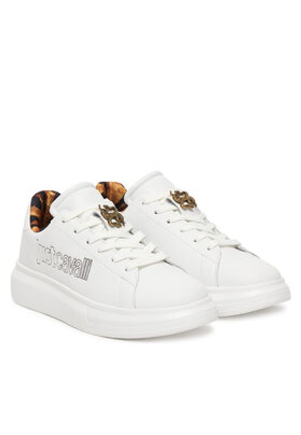 Just Cavalli Sneakersy 80RA3SB3 ZPB99 Biały. Kolor: biały. Materiał: skóra