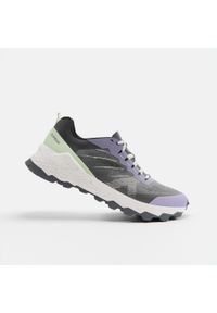 KIPRUN - Buty do biegania w terenie damskie Kiprun MT3. Kolor: wielokolorowy, czarny, fioletowy, zielony. Materiał: kauczuk. Szerokość cholewki: normalna. Sport: bieganie
