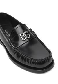 DOLCE & GABBANA - Dolce&Gabbana Mokasyny CM0074 AQ237 Czarny. Kolor: czarny. Materiał: skóra #4