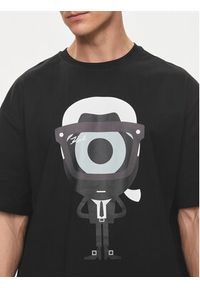Karl Lagerfeld - KARL LAGERFELD T-Shirt 755098 542270 Czarny Regular Fit. Typ kołnierza: dekolt w karo. Kolor: czarny. Materiał: bawełna #2