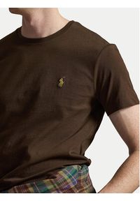 Polo Ralph Lauren T-Shirt 710671438533 Brązowy ciemny Custom Slim Fit. Typ kołnierza: polo. Kolor: brązowy. Materiał: bawełna #5