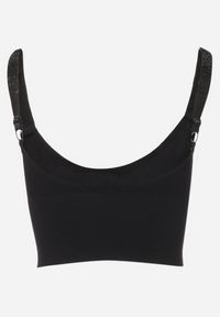 Born2be - Czarny Dopasowany Top z Drobnymi Cyrkoniami Eraina. Kolor: czarny. Długość rękawa: na ramiączkach. Wzór: aplikacja. Styl: elegancki