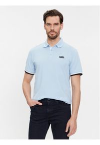 Karl Lagerfeld - KARL LAGERFELD Polo 745403 541233 Błękitny Regular Fit. Typ kołnierza: polo. Kolor: niebieski. Materiał: bawełna #1