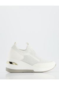 Venezia - BIAŁE SNEAKERSY 48C1339 WHITE. Kolor: biały. Materiał: syntetyk, materiał, skóra. Obcas: na obcasie. Wysokość obcasa: średni