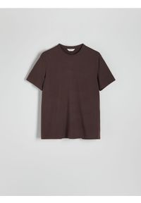 Reserved - T-shirt comfort fit - ciemnobrązowy. Kolor: brązowy. Materiał: bawełna