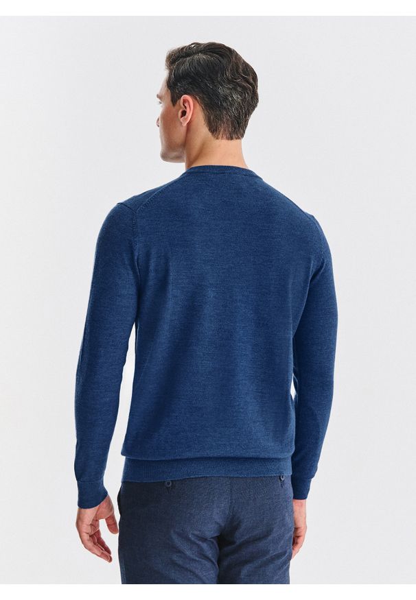 Pako Lorente - PAKO LORENTE - Wełniany sweter w kolorze granatowym. Okazja: na co dzień. Kolor: beżowy, niebieski, zielony. Materiał: wełna. Sezon: jesień. Styl: casual