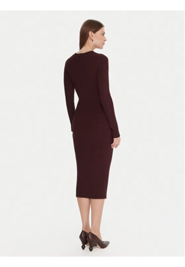 Kontatto Sukienka dzianinowa 3M0829C Bordowy Slim Fit. Kolor: brązowy. Materiał: syntetyk