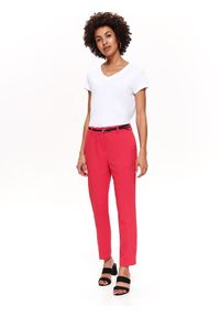 TOP SECRET - Eleganckie spodnie z kantem. Kolor: różowy. Sezon: zima. Styl: elegancki #1