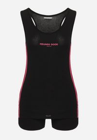 Born2be - Czarny Bawełniany Komplet Fitnessowy Top i Szorty z Gumką w Pasie Oaphne. Kolor: czarny. Materiał: bawełna. Sezon: lato #6