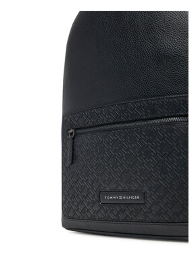 TOMMY HILFIGER - Tommy Hilfiger Plecak Th Monogram Backpack AM0AM13208 Czarny. Kolor: czarny. Materiał: skóra