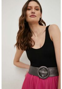 Answear Lab pasek skórzany damski kolor srebrny. Kolor: srebrny. Materiał: skóra #1