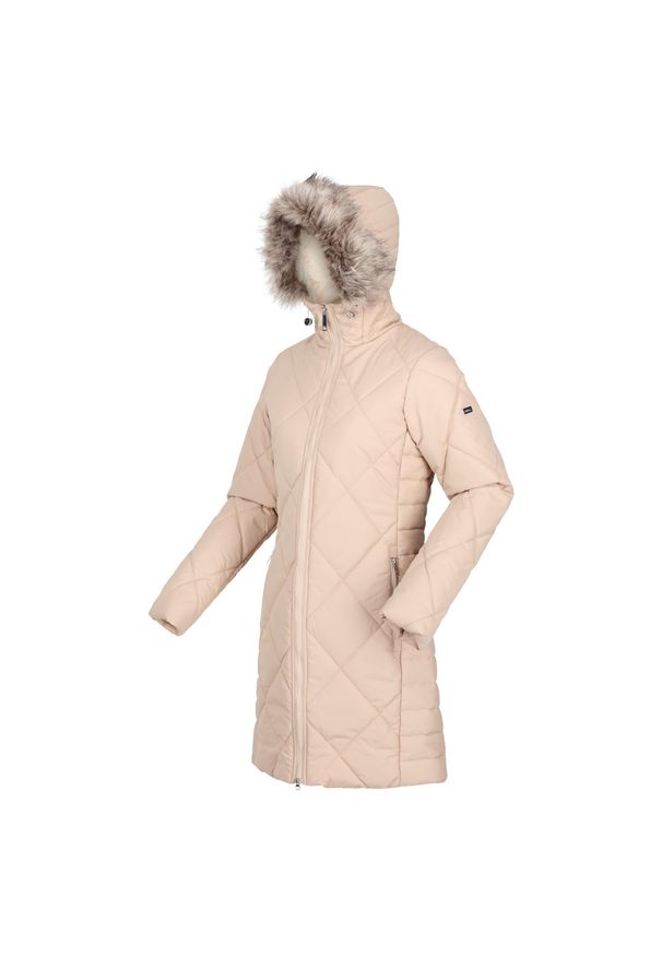 Regatta - Płaszcz turystyczny zimowy damski Fritha II pikowany. Kolor: biały. Materiał: puch. Sezon: zima. Sport: turystyka piesza