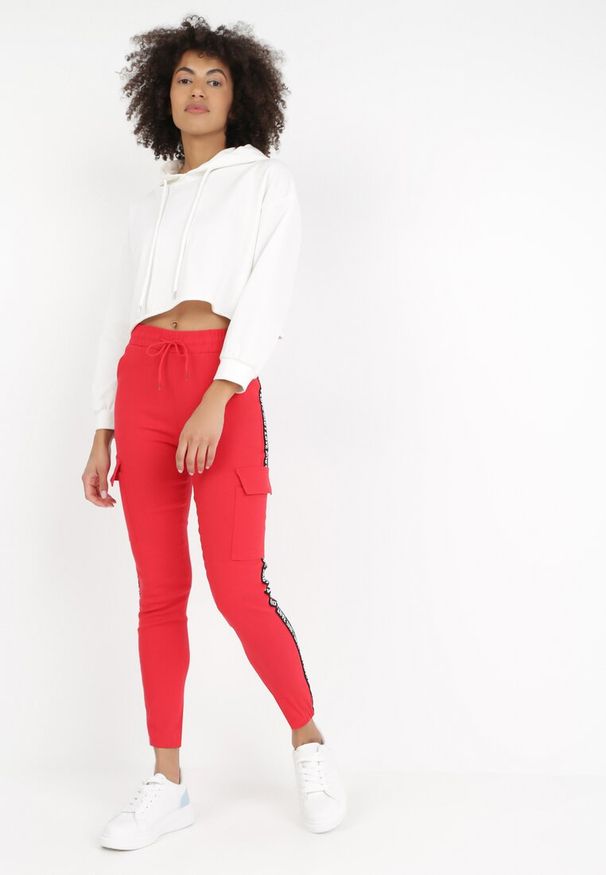 Born2be - Czerwone Spodnie Ionomeda. Kolor: czerwony. Materiał: tkanina. Wzór: nadruk, jednolity