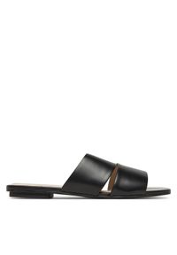 Calvin Klein Klapki Flat Slide - Lth 2 Straps HW0HW02365 Czarny. Kolor: czarny. Materiał: skóra