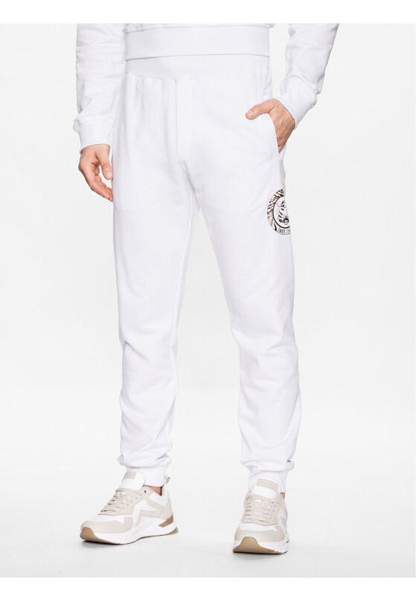 Just Cavalli Spodnie dresowe 74OBAF03 Biały Regular Fit. Kolor: biały. Materiał: bawełna, dresówka