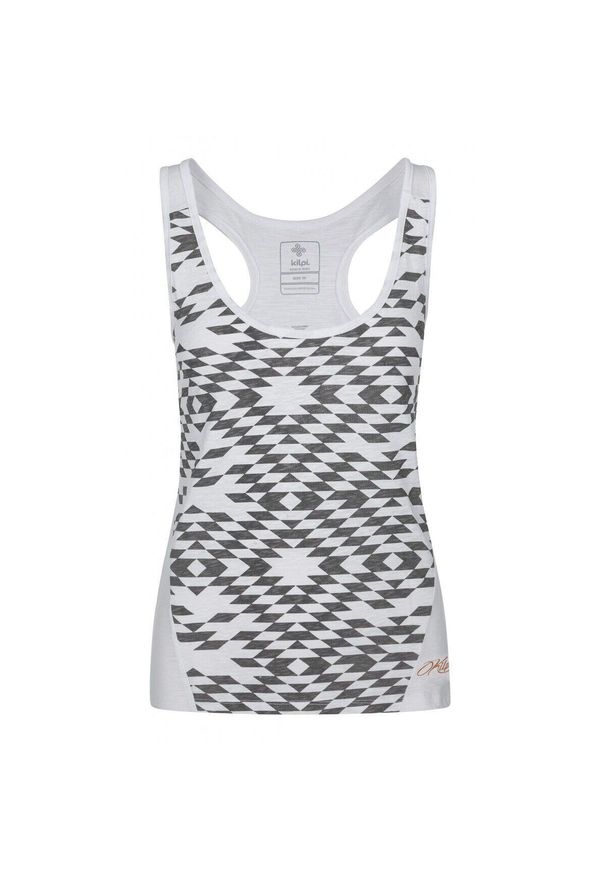 Top damski Kilpi NICA-W bawełniany. Kolor: biały. Materiał: bawełna. Sport: turystyka piesza