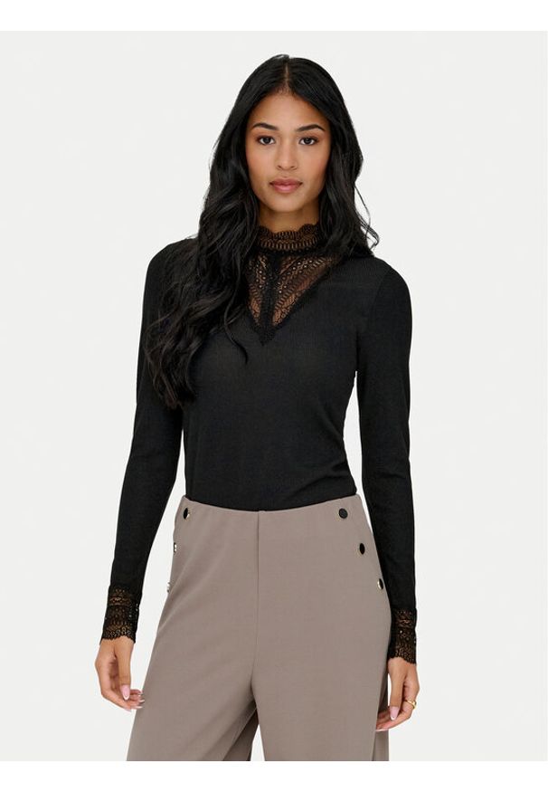 only - ONLY Bluzka Tilde 15344695 Czarny Regular Fit. Kolor: czarny. Materiał: syntetyk