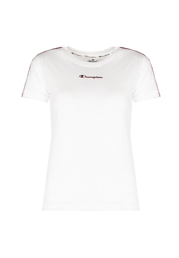 Champion T-Shirt | 111910 | Kobieta | Biały. Okazja: na co dzień. Kolor: biały. Materiał: bawełna. Długość rękawa: krótki rękaw. Wzór: nadruk. Styl: casual