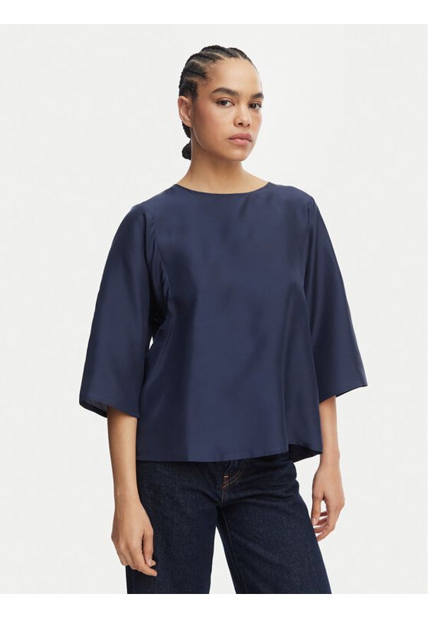 Weekend Max Mara Bluzka Fastoso 2615941032 Granatowy Relaxed Fit. Kolor: niebieski. Materiał: jedwab
