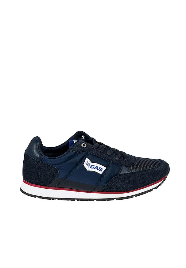 Gas Sneakersy "Dennis KILT" | GAM223557 | Dennis KILT | Mężczyzna | Granatowy. Kolor: niebieski. Materiał: skóra ekologiczna, tkanina. Wzór: aplikacja