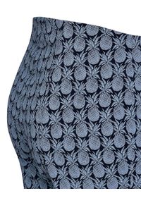 CATERINA - Granatowe spodnie z ananasowym wzorem. Kolor: niebieski. Materiał: żakard, elastan, wiskoza #2