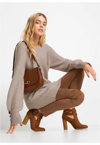 bonprix - Długi sweter z guzikami. Kolor: beżowy. Długość: długie #2