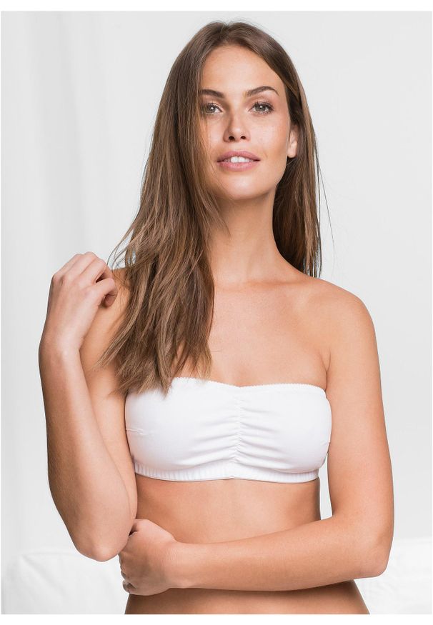 bonprix - Biustonosz typu bandeau z bawełny organicznej (2 szt.). Kolor: czarny. Materiał: bawełna. Wzór: gładki