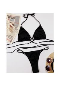 Intica - Dwuczęściowy strój kąpielowy regulowany ze sznureczkami na lato Sylva. Kolor: czarny. Materiał: materiał #1