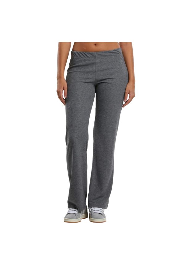 Urban Classics - Spodnie Damskie Prążkowana. Kolor: szary, fioletowy, wielokolorowy. Materiał: prążkowany. Długość: długie