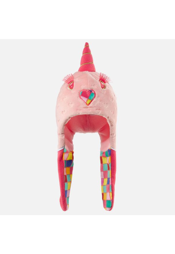 WEDZE - Czapka narciarska peruwianka dla dzieci Wedze jednorożec. Kolor: różowy. Materiał: poliester, materiał. Sezon: zima. Styl: sportowy