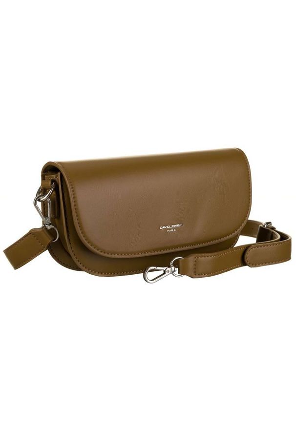 DAVID JONES - Listonoszka kopertówka khaki David Jones CH21012. Kolor: brązowy. Styl: klasyczny, elegancki