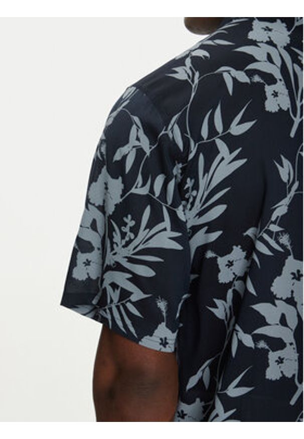 TOMMY HILFIGER - Tommy Hilfiger Koszula Bowling Shirt Print UM0UM03227 Granatowy Regular Fit. Kolor: niebieski. Materiał: syntetyk. Wzór: nadruk