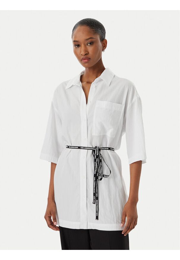 Karl Lagerfeld Jeans Koszula B2W11022 Biały Relaxed Fit. Kolor: biały. Materiał: wiskoza