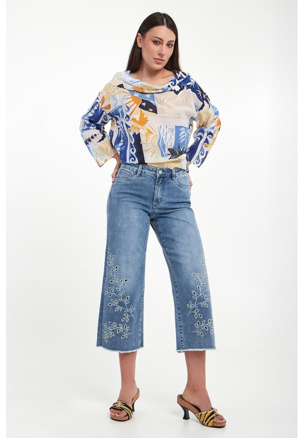 Joseph Ribkoff - Jeansy damskie ażurowe JOSEPH RIBKOFF JEANS. Wzór: ażurowy