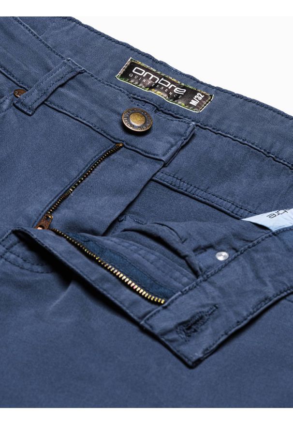 Ombre Clothing - Spodnie męskie chino P990 - niebieskie - XXL. Okazja: na co dzień. Kolor: niebieski. Materiał: bawełna, elastan. Styl: klasyczny, elegancki, casual