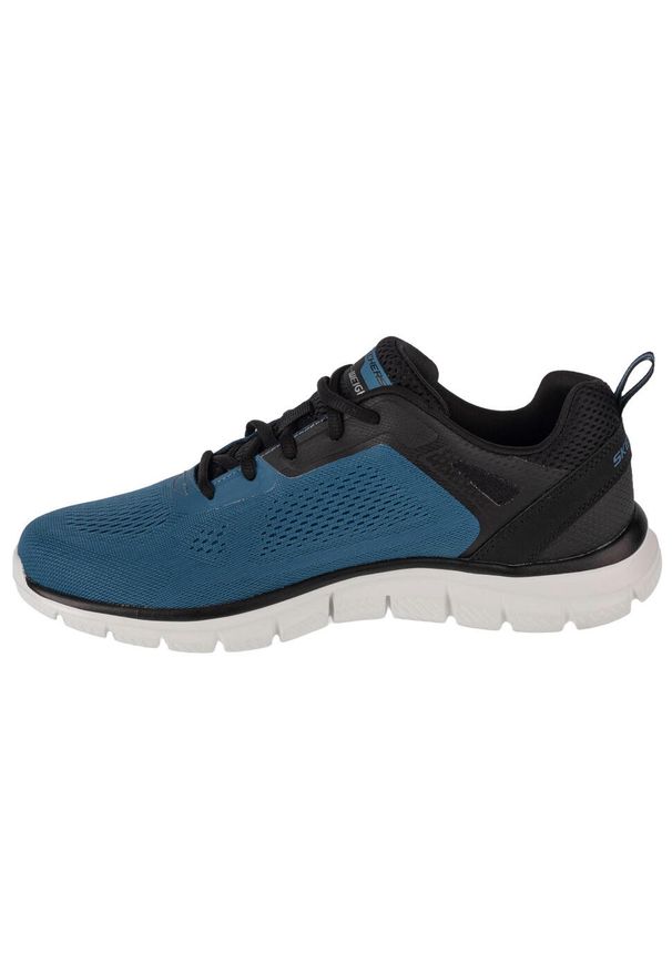 skechers - Męskie TRACK BROADER Sneakersy Niebieski / Czarny. Kolor: wielokolorowy, niebieski, czarny. Materiał: materiał. Szerokość cholewki: normalna. Sport: fitness