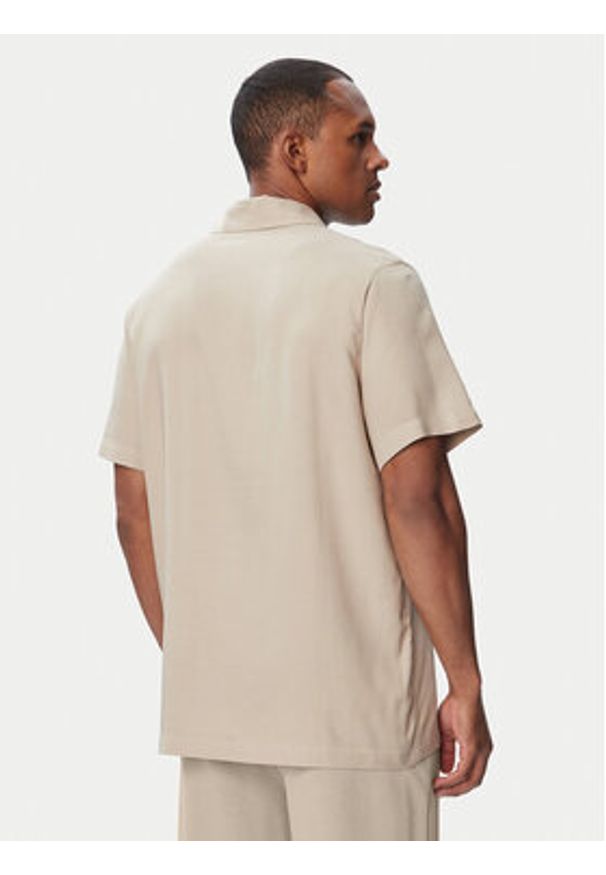 BOSS Koszulka piżamowa Fresh Shirt 50561522 Beżowy jasny Regular Fit. Kolor: beżowy. Materiał: wiskoza