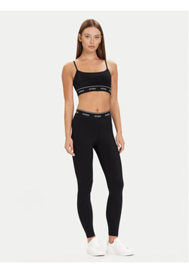 Guess Legginsy V5BB06 K1942 Czarny Slim Fit. Kolor: czarny. Materiał: syntetyk