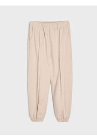 Sinsay - Spodnie dresowe balloon - beżowy. Kolor: beżowy. Materiał: dresówka #1