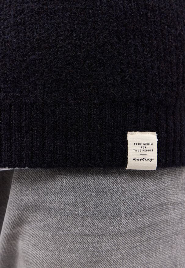 Mustang - MUSTANG Emil C Crew MĘSKI SWETER Dark Sapphire 1015801 4136