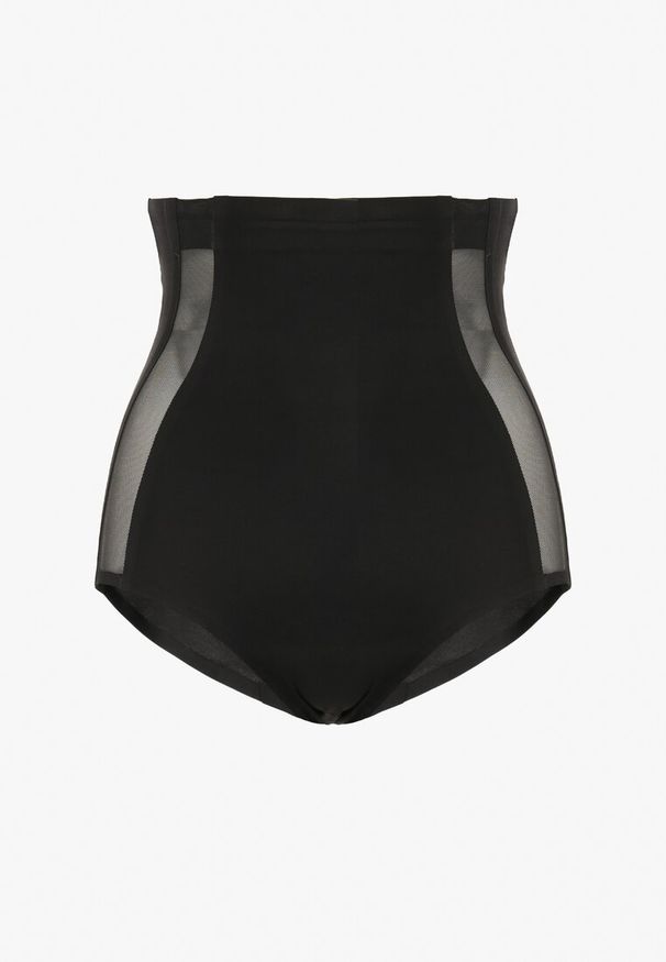 Born2be - Czarne Modelujące Majtki z Wysokim Stanem i Wstawkami z Siateczki Gabrielina. Stan: podwyższony. Kolor: czarny