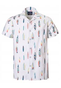 Męska Koszula Hawajska - Pako Jeans - Deski Surfingowe. Okazja: na plażę. Kolor: wielokolorowy. Materiał: wiskoza, bawełna. Styl: wakacyjny #1