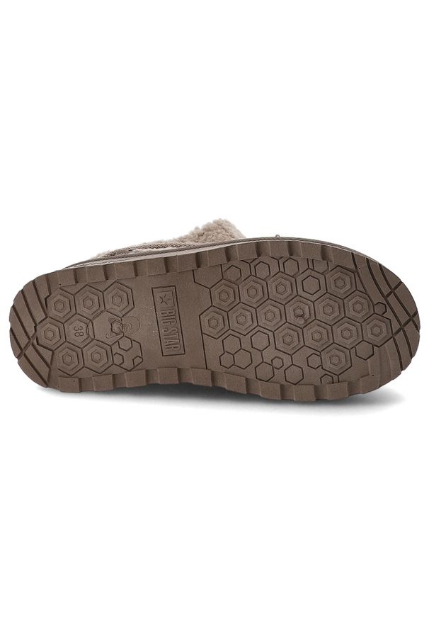 Big-Star - Śniegowce damskie Big Star, ocieplane futerkiem na grubej platformie z okrągłym noskiem, brązowe, SS274112. Nosek buta: okrągły. Zapięcie: sznurówki. Kolor: brązowy. Materiał: futro, materiał. Szerokość cholewki: normalna. Sezon: zima. Obcas: na platformie