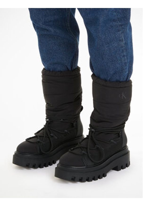Calvin Klein Jeans Śniegowce Flatform Snow Boot Nylon Wn YW0YW01146 Czarny. Kolor: czarny. Materiał: materiał, nylon