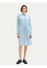 Tom Tailor Sukienka koszulowa 1040366 Błękitny Regular Fit. Kolor: niebieski. Materiał: lyocell. Typ sukienki: koszulowe #4