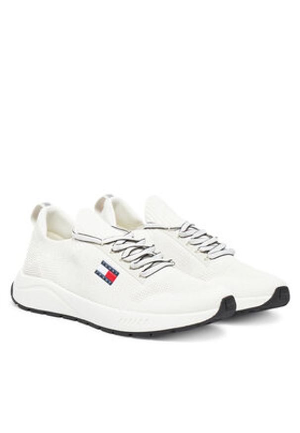 Tommy Jeans Sneakersy Tjm Runner Knitted EM0EM01580 Écru. Materiał: materiał