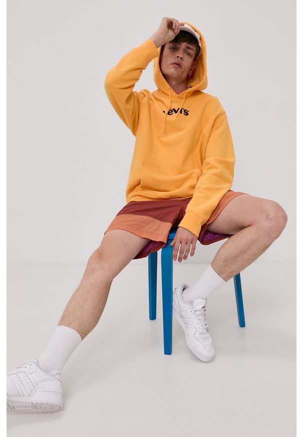 Levi's® - Levi's - Bluza bawełniana. Okazja: na spotkanie biznesowe, na co dzień. Kolor: pomarańczowy. Materiał: bawełna. Wzór: nadruk. Styl: casual, biznesowy