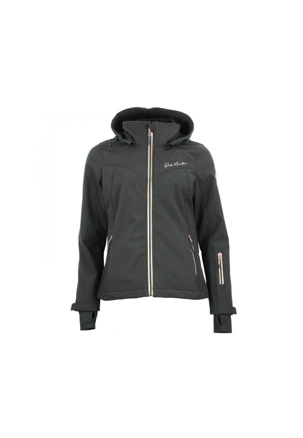 PEAK MOUNTAIN - Kurtka damska Peak Mountain Softshell Amaleoff. Typ kołnierza: kołnierzyk stójkowy. Kolor: czarny, różowy, wielokolorowy. Materiał: softshell. Sport: turystyka piesza